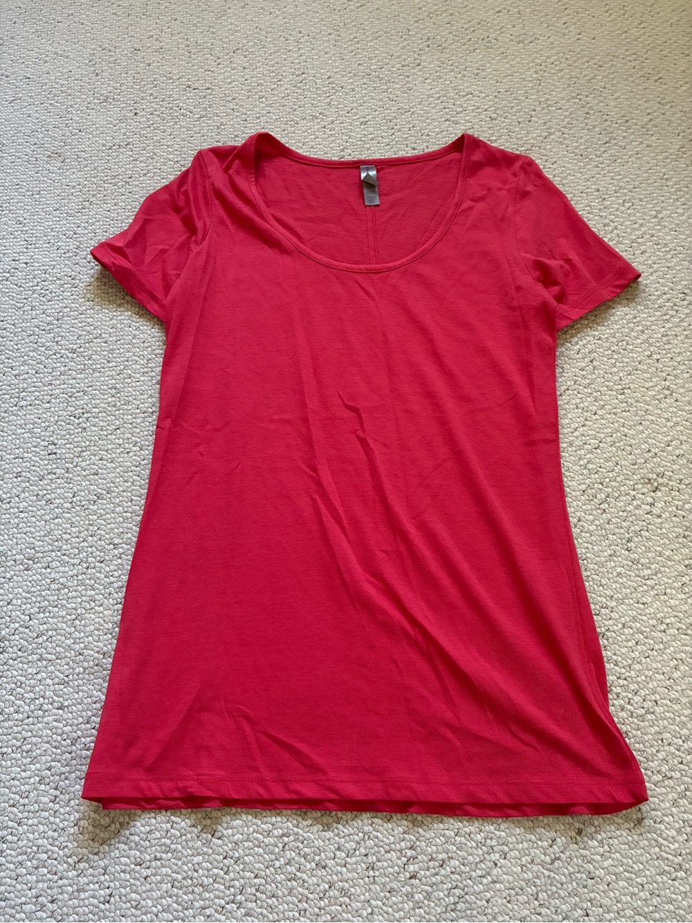 Women's Scoop Neck Red Short Sleeve Tee by
